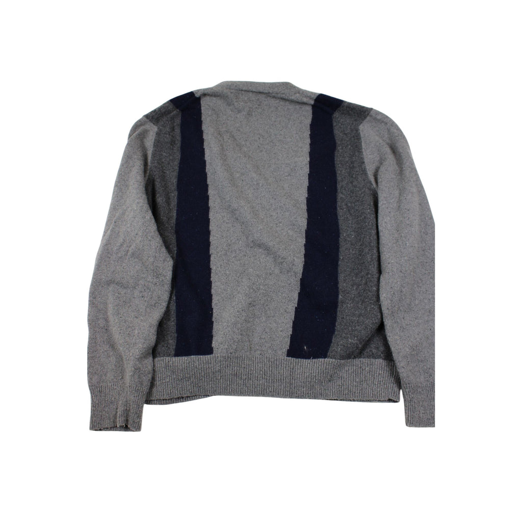 Calvin Klein Mens XL Gray & Navy Button-Up Cardigan Sweater