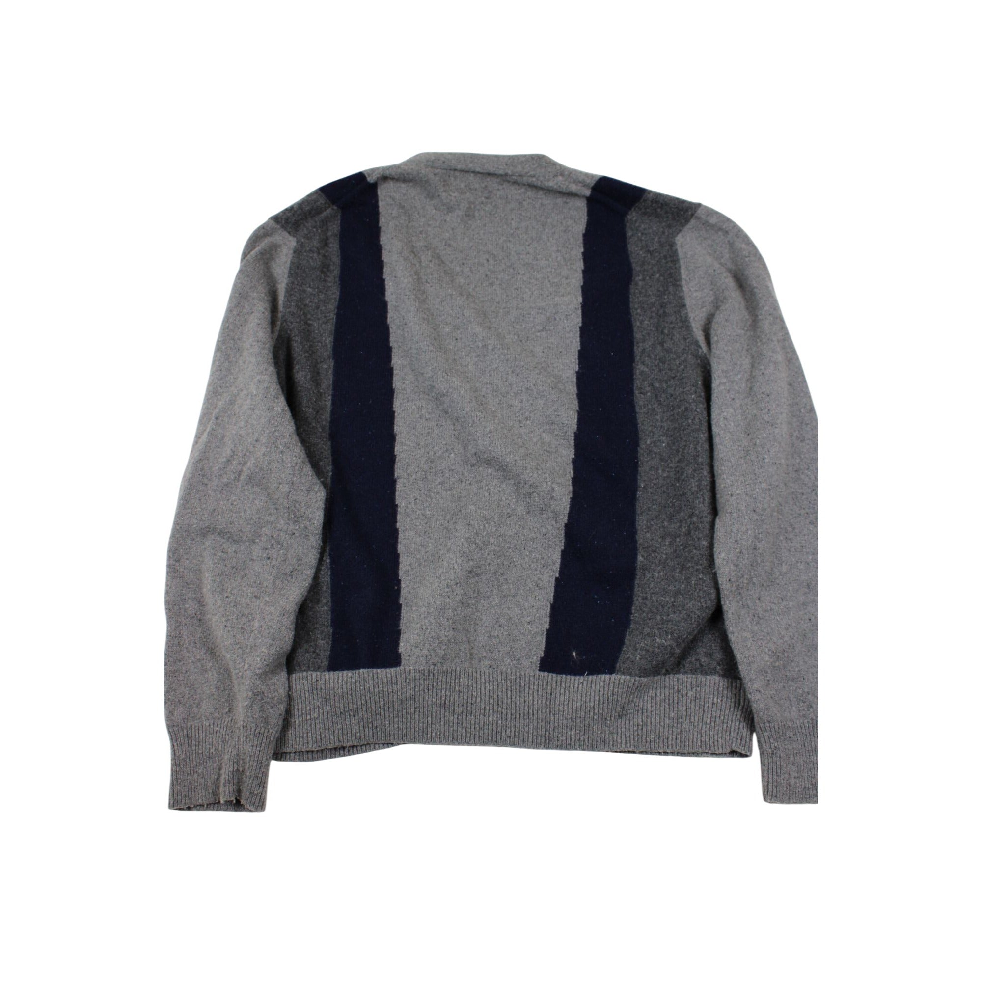 Calvin Klein Mens XL Gray & Navy Button-Up Cardigan Sweater