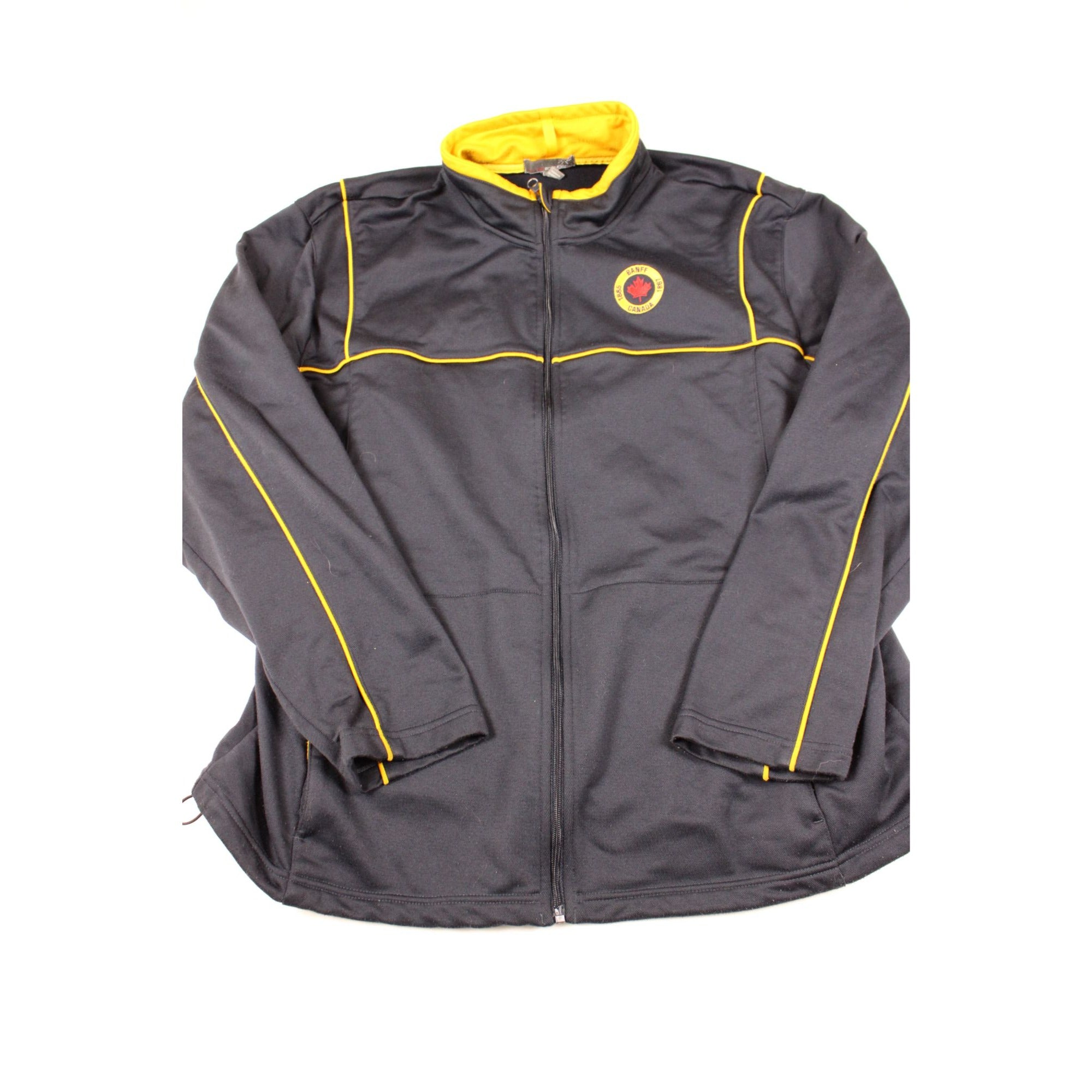 Banff Canada Mens Full-Zip Black & Yellow Jacket 2XL Outer Boundary Activewear
