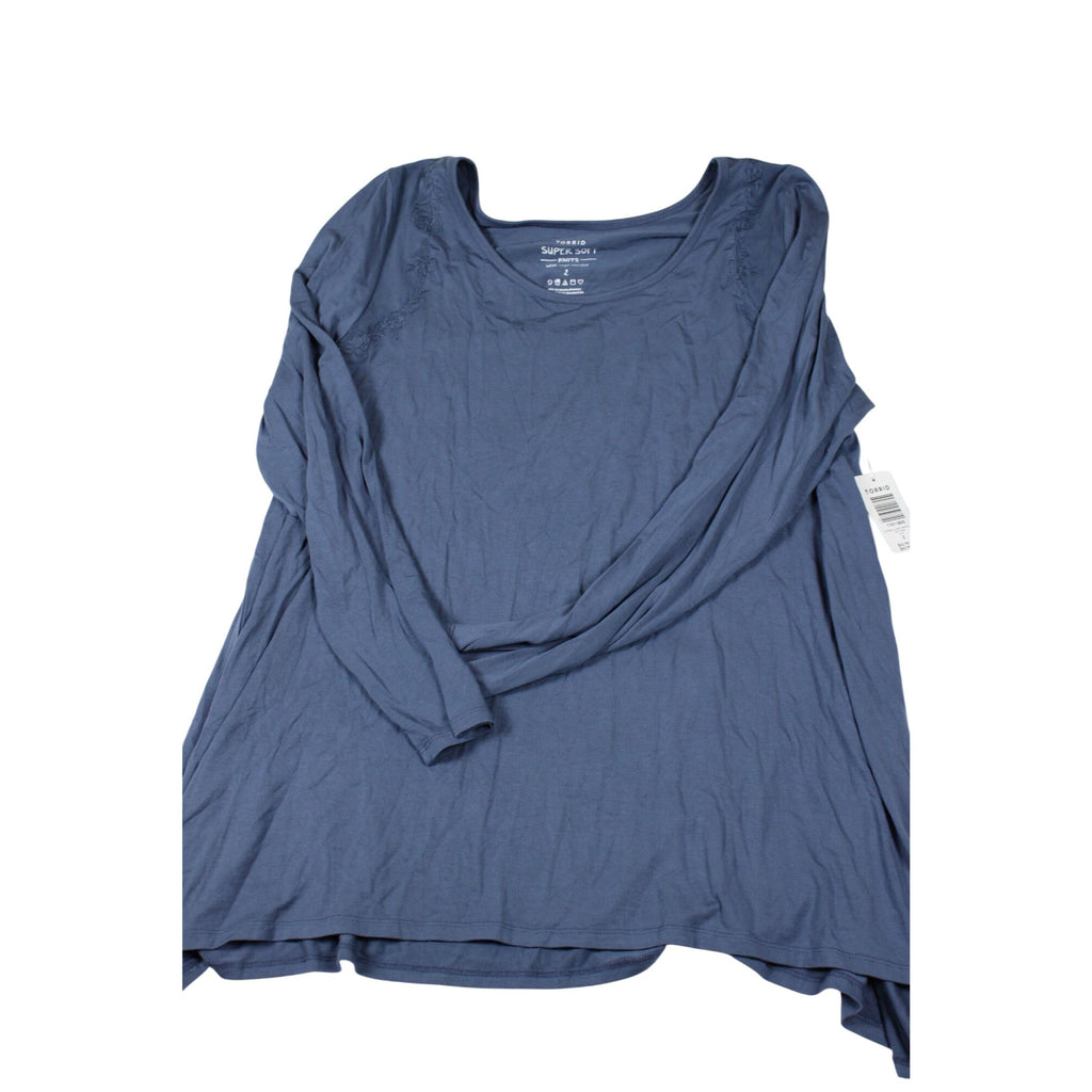 Torrid Womens Blue Super Soft Long Sleeve Knit Top Size 2