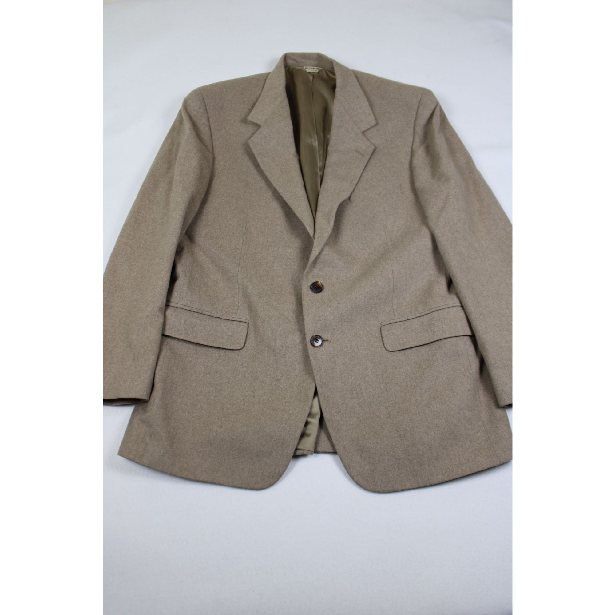Lord & Taylor 100% Pure Cashmere Blazer — Taupe Two-Button, Size 42R