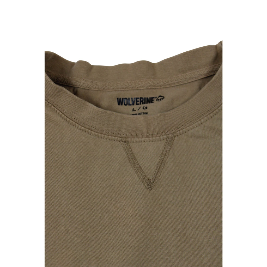 Wolverine Mens Tan Crewneck Cotton T-Shirt Large