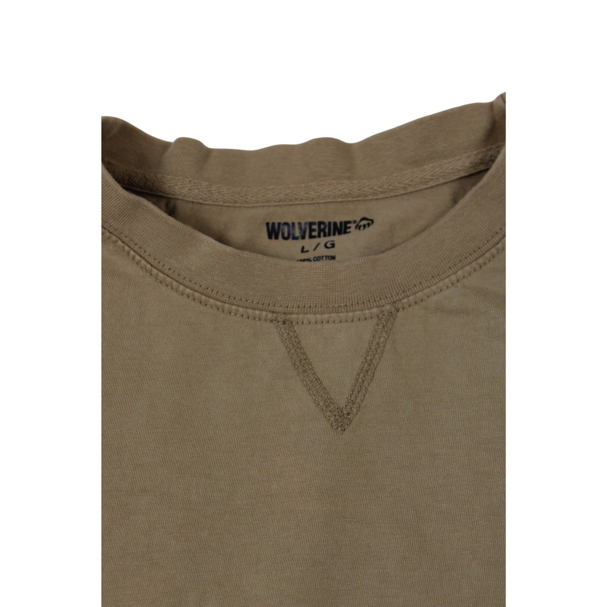 Wolverine Mens Tan Crewneck Cotton T-Shirt Large