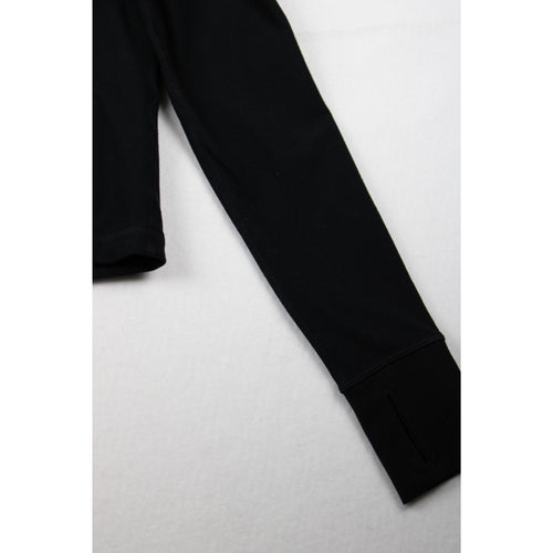 Abercrombie & Fitch Soft A&F Cropped Zip Jacket — Black, Size S
