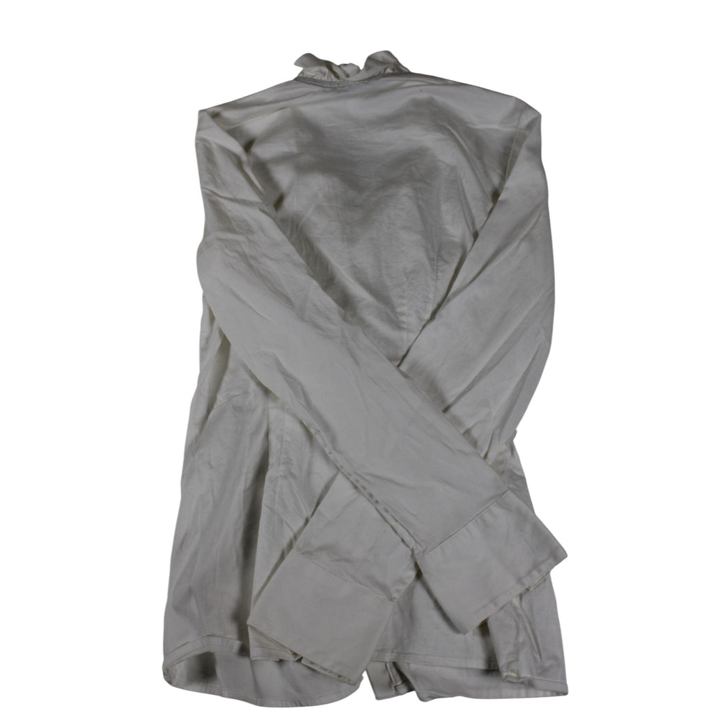 Banana Republic Womens White Ruffled Stretch Blouse Size 6
