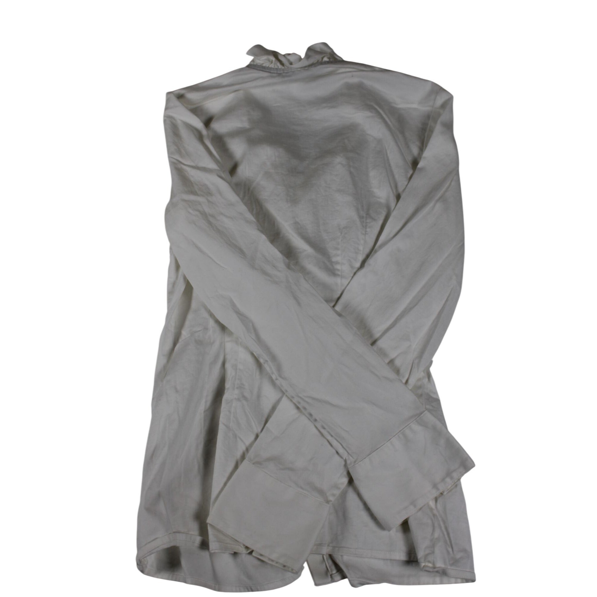 Banana Republic Womens White Ruffled Stretch Blouse Size 6