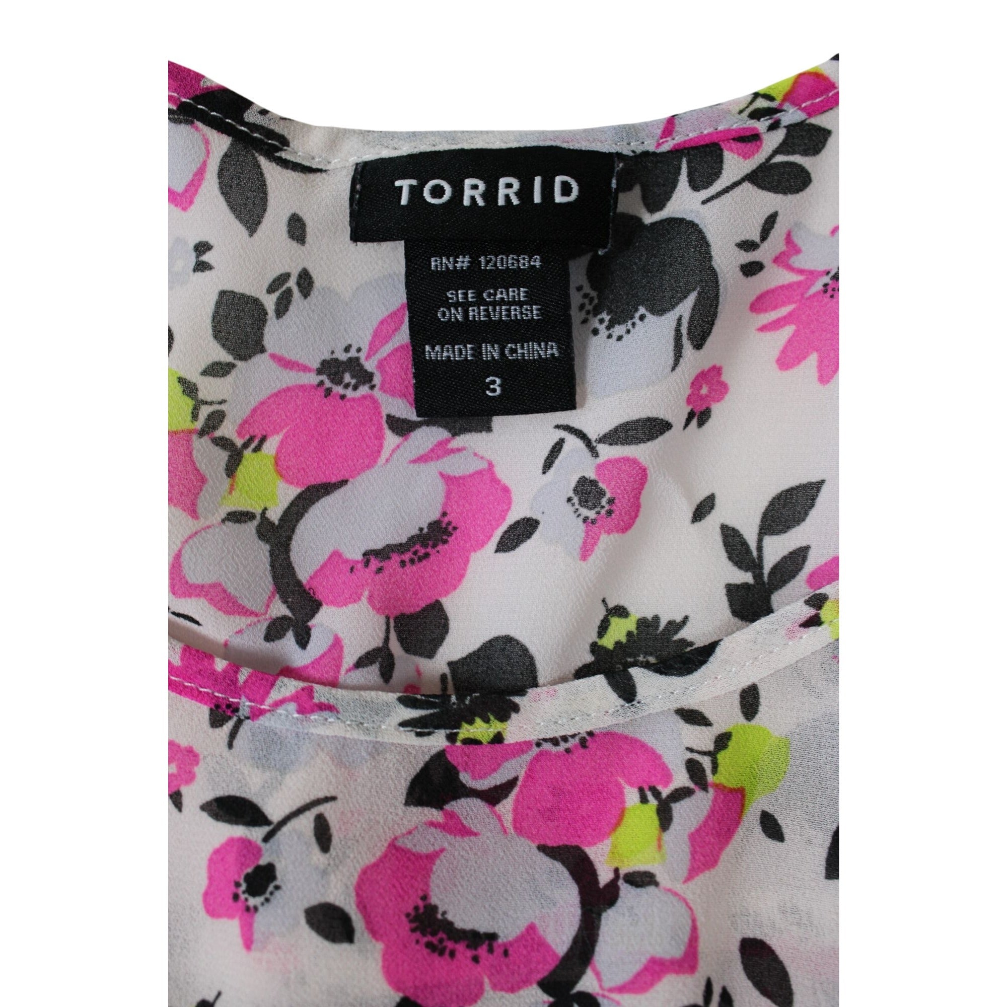 Floral Strappy Back Sleeveless Blouse By Torrid Size 3