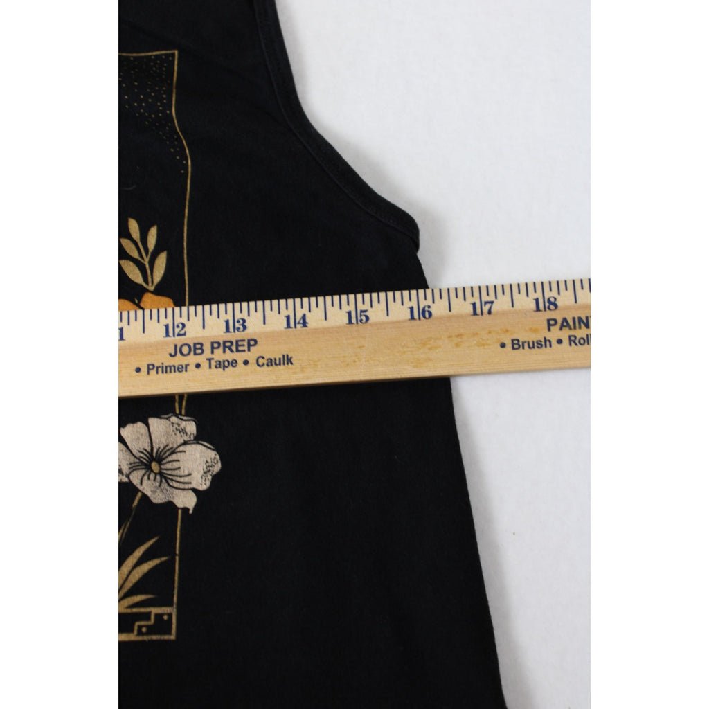 Botanical Wonders Abound Tillery Street Plant Co. Graphic Black Sleeveless Tank Top Womens M