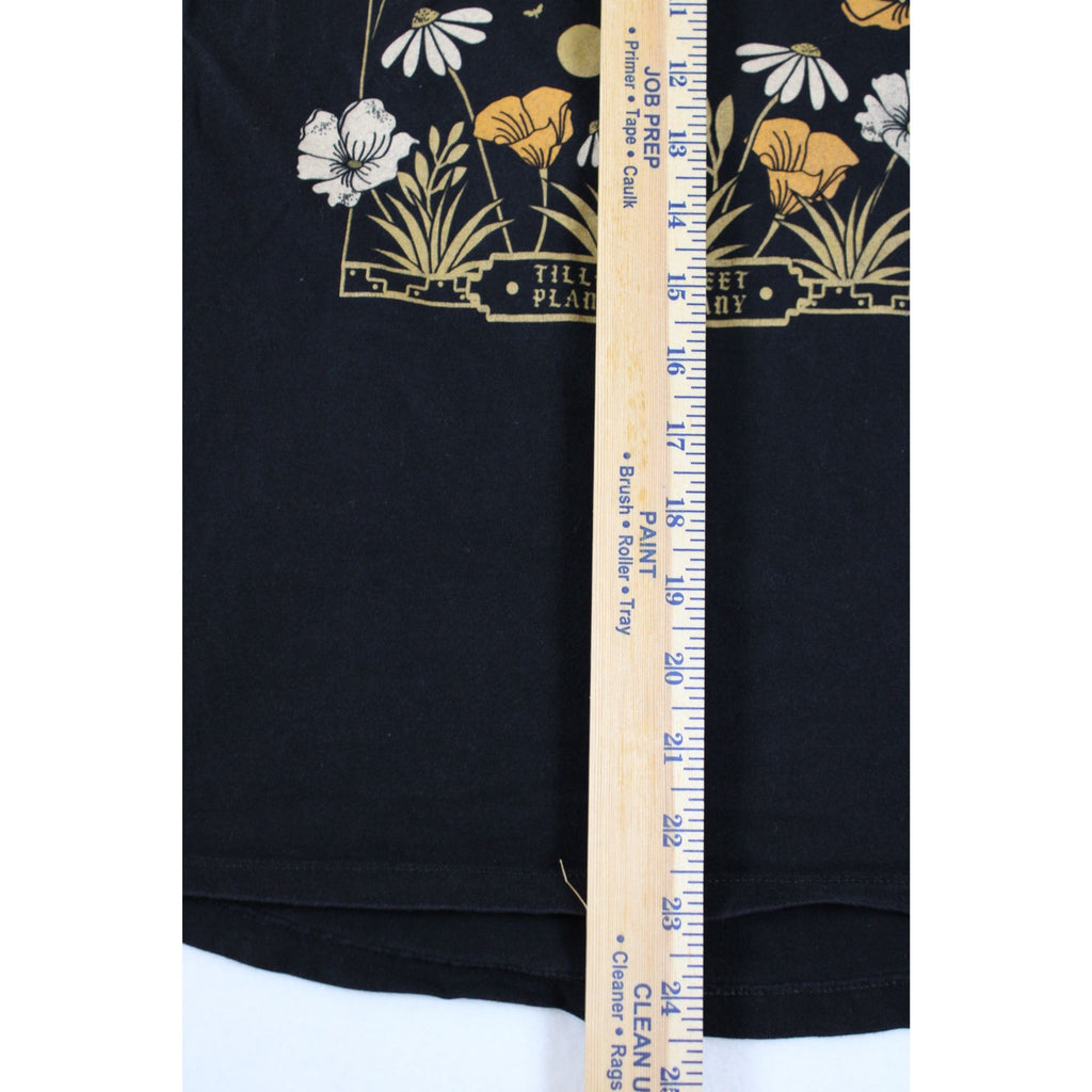 Botanical Wonders Abound Tillery Street Plant Co. Graphic Black Sleeveless Tank Top Womens M