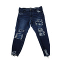 American Eagle Womens Plus Size 22 Distressed Ripped Skinny Jeans Dark Wash