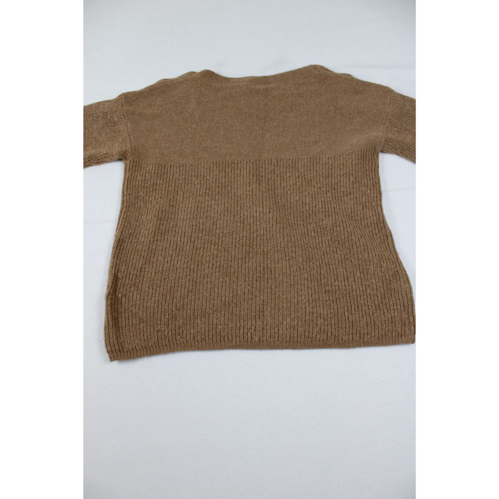 J.Crew Womens Alpaca Blend Tan Button Shoulder Sweater Size M