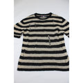 Urban Outfitters Distressed Black & Cream Striped Sweater Medium