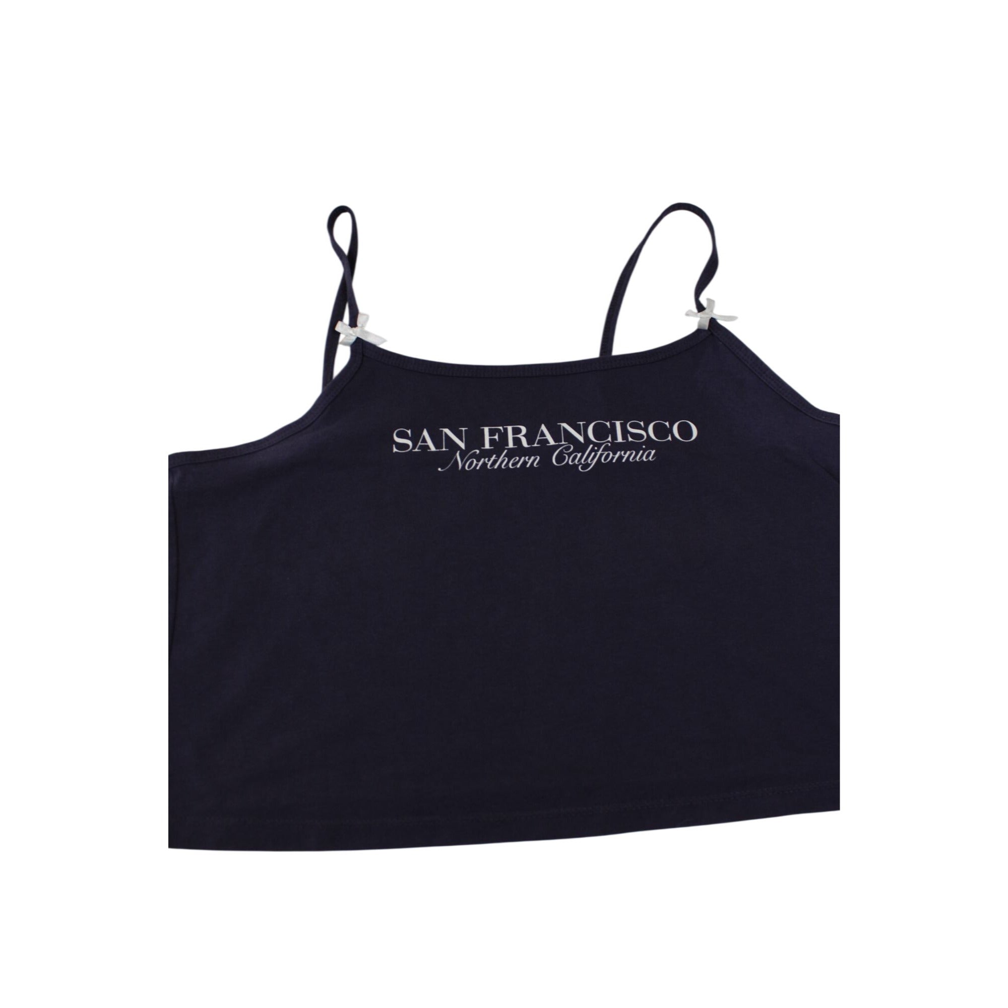 San Francisco Northern California Navy Blue Spaghetti Strap Crop Top Size S