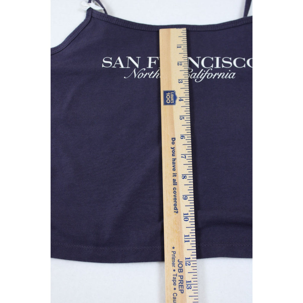 San Francisco Northern California Navy Blue Spaghetti Strap Crop Top Size S