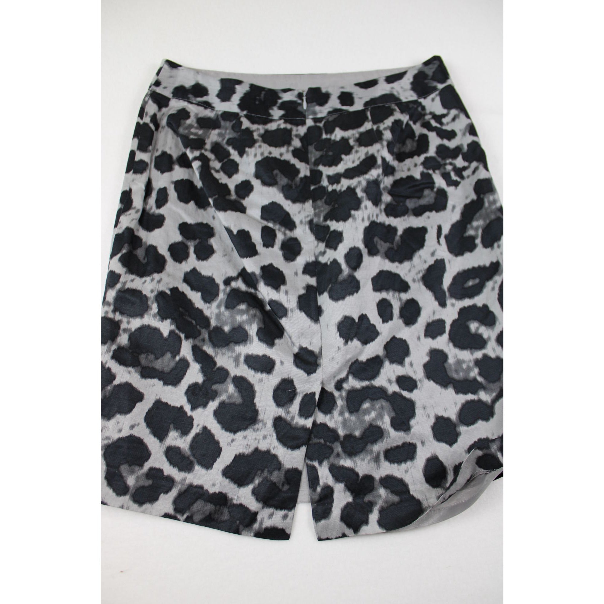 Banana Republic Gray & Black Animal Print Pencil Skirt Size 10 Rear Zip Closure