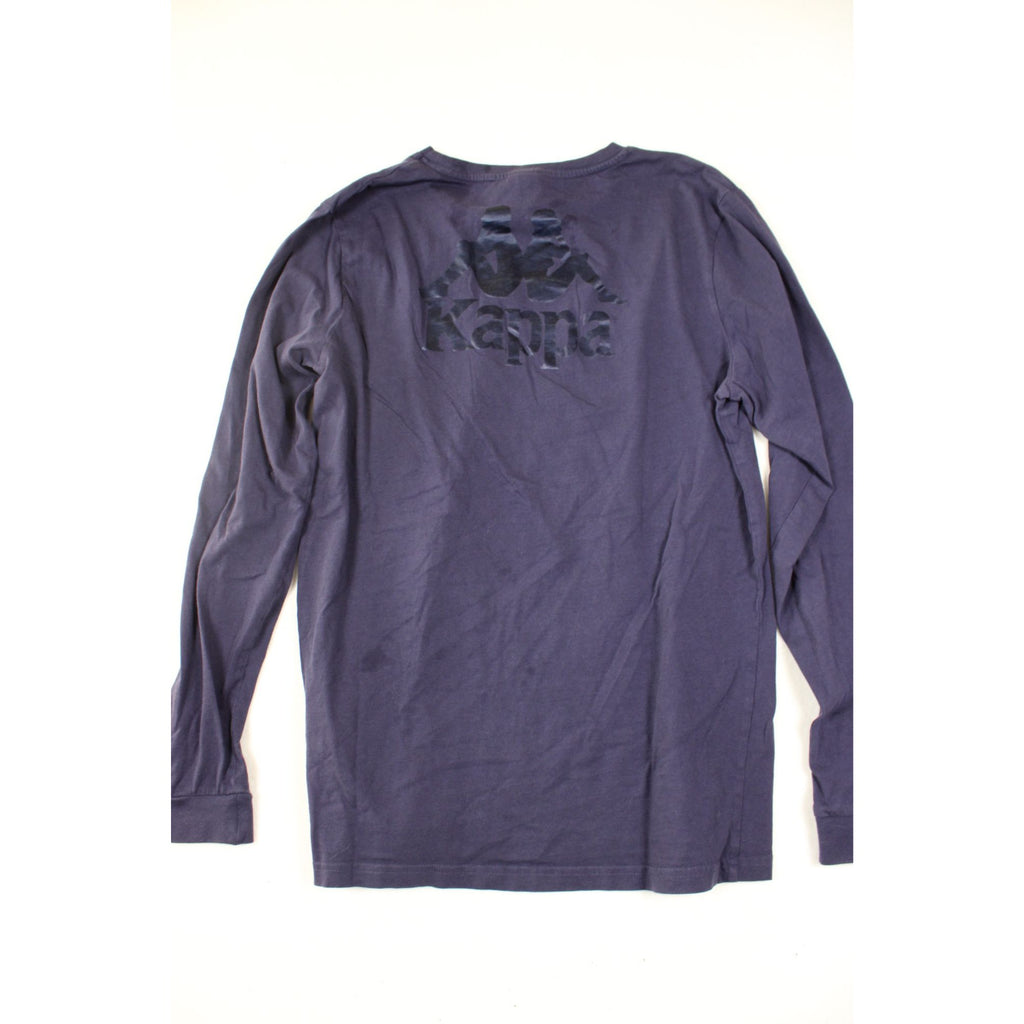 Kappa Navy Blue Long-Sleeve Shirt Large With Logo On Front & Back