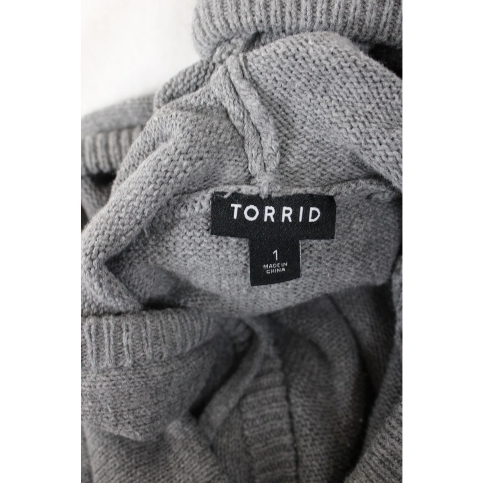 Torrid Gray Knit Hooded Sweater Dress With Front Pocket Size 1