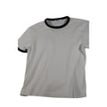 Zara Mens White Crewneck T-Shirt With Black Trim Medium