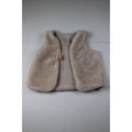 Catherine Malandrino Girls Beige Faux Fur Vest With Bow Accent Size 4