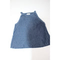 Express Tricot Blue Ribbed Knit Sleeveless Top Made In Hong Kong
