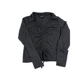 A. Byer Charcoal Gray Ruched Long Sleeve V-Neck Top Size S