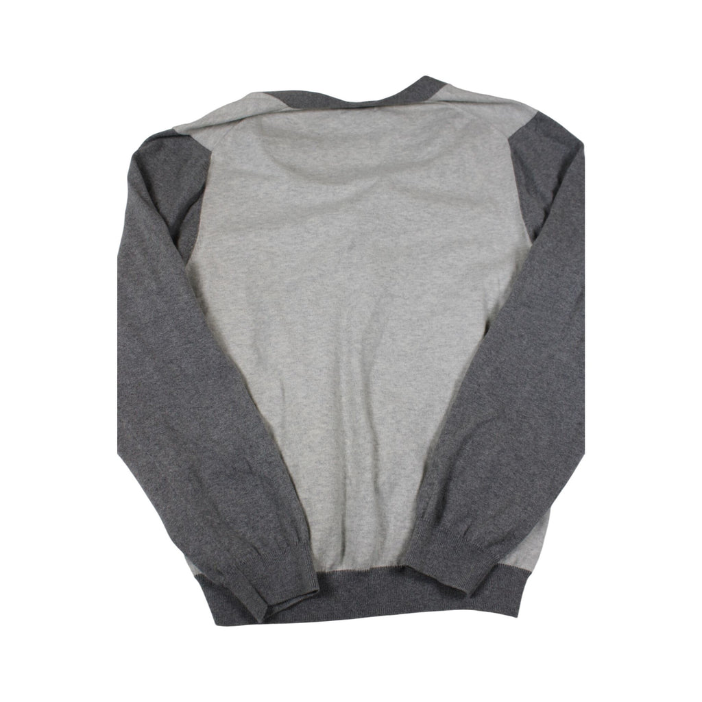 Brooks Brothers 346 Cotton Cashmere Contrast Gray Cardigan Sweater L