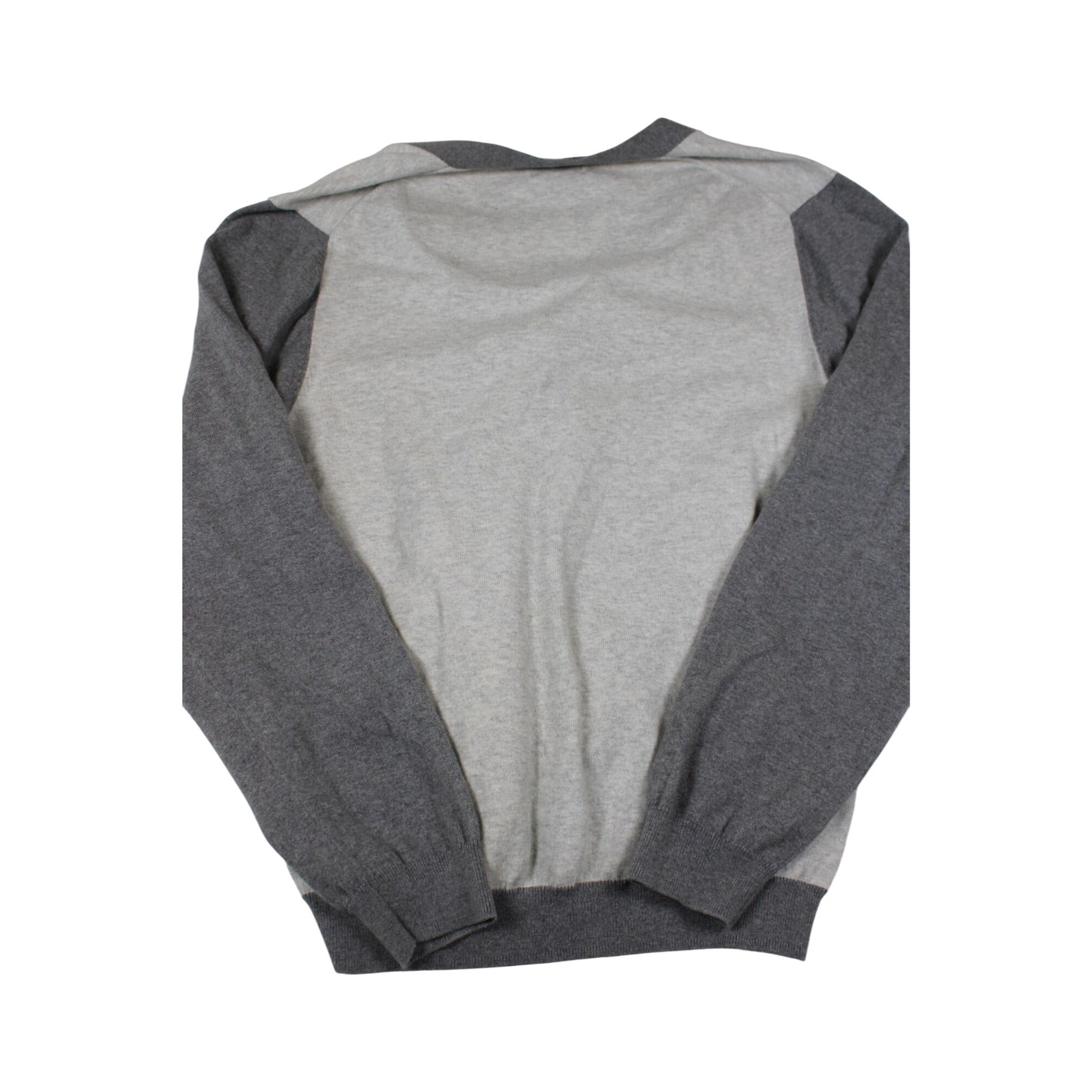 Brooks Brothers 346 Cotton Cashmere Contrast Gray Cardigan Sweater L