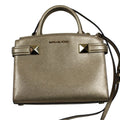 Michael Kors Gold Crossbody Satchel With Studded Details & Detachable Strap