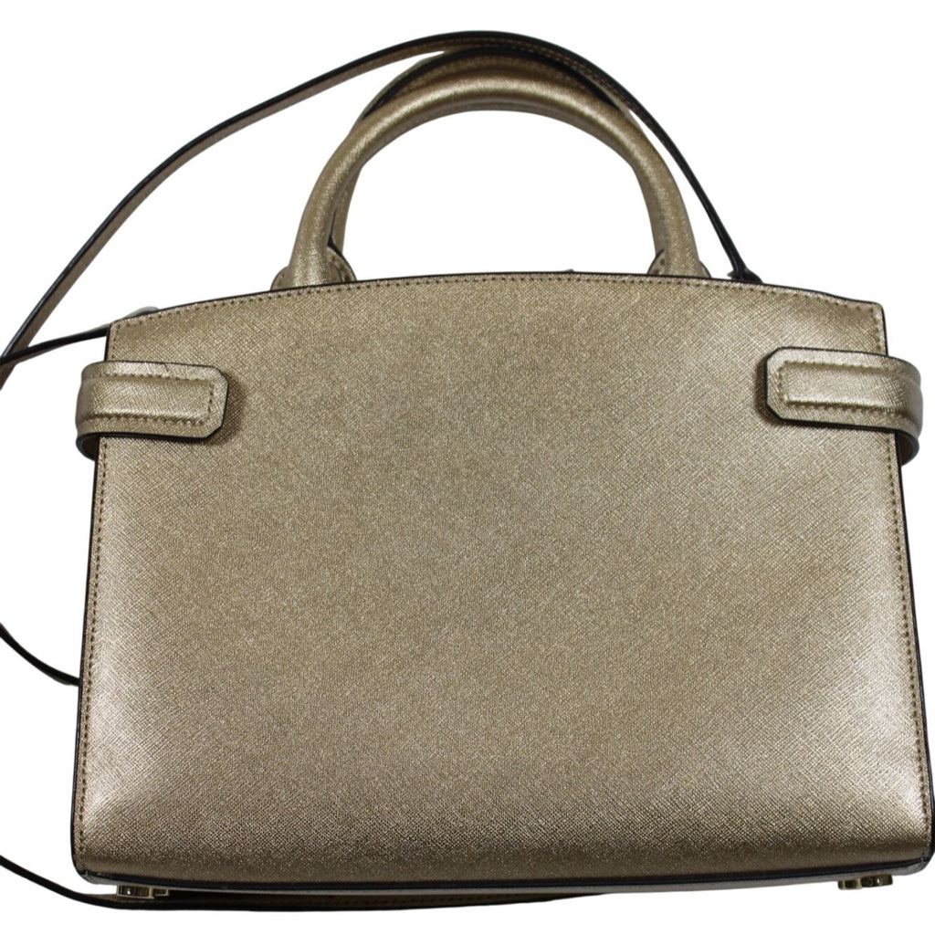 Michael Kors Gold Crossbody Satchel With Studded Details & Detachable Strap