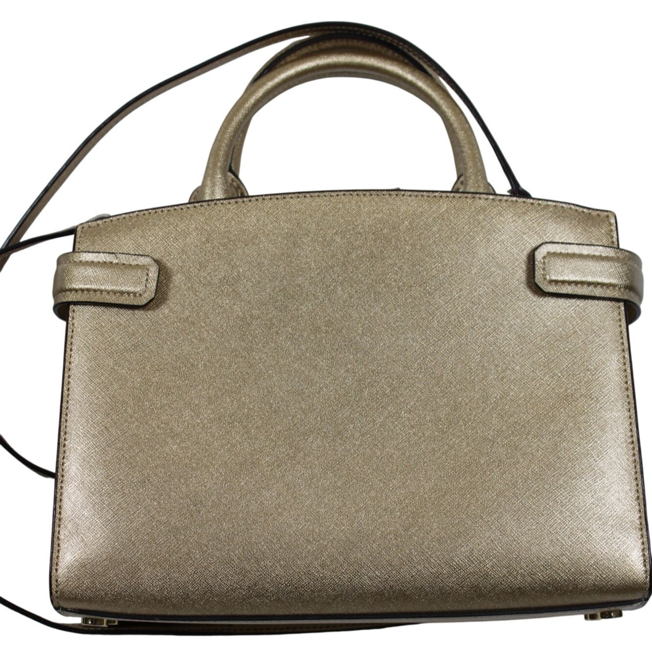 Michael Kors Gold Crossbody Satchel With Studded Details & Detachable Strap
