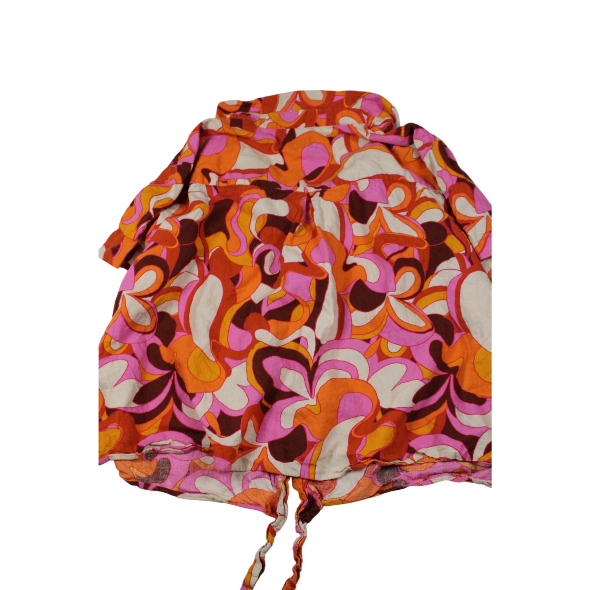 Ava & Viv Womens 2X Colorful Abstract Print Button-Down Shirt