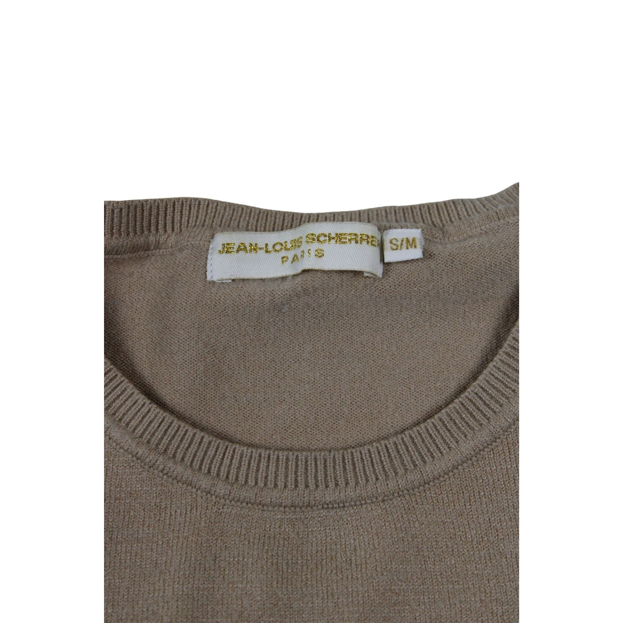 Jean-Louis Scherrer Paris Beige Crewneck Sweater S/M