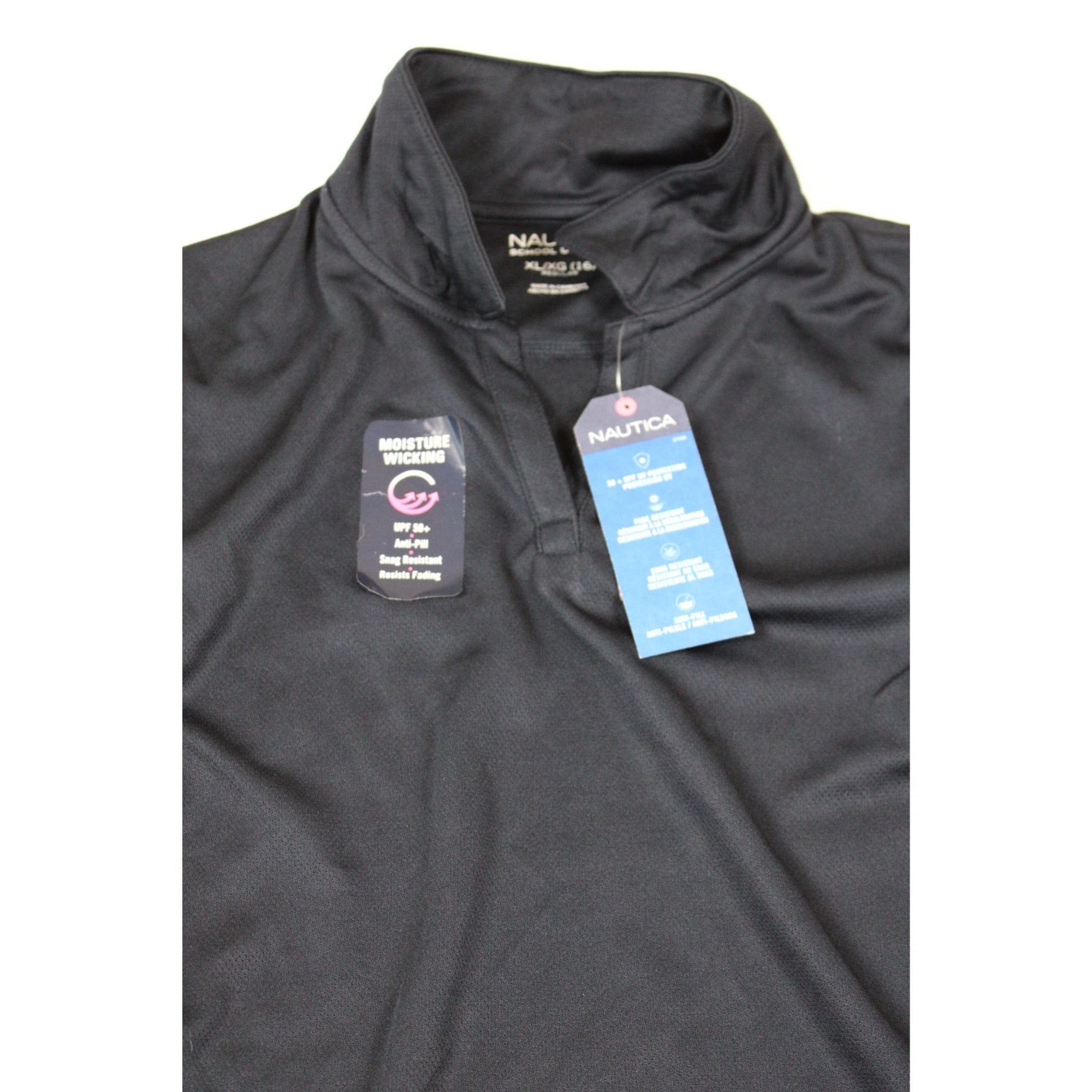 NWT Nautica Girls Navy School Uniform Polo Shirt XL