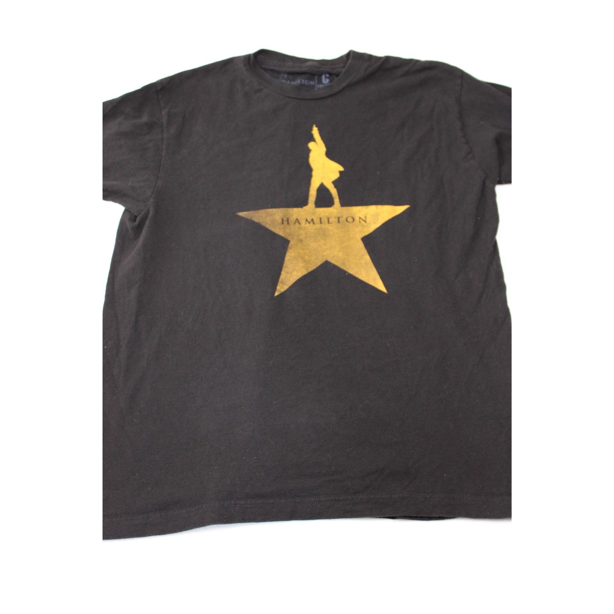 Hamilton Black T-Shirt With Gold Star Logo Mens Size L