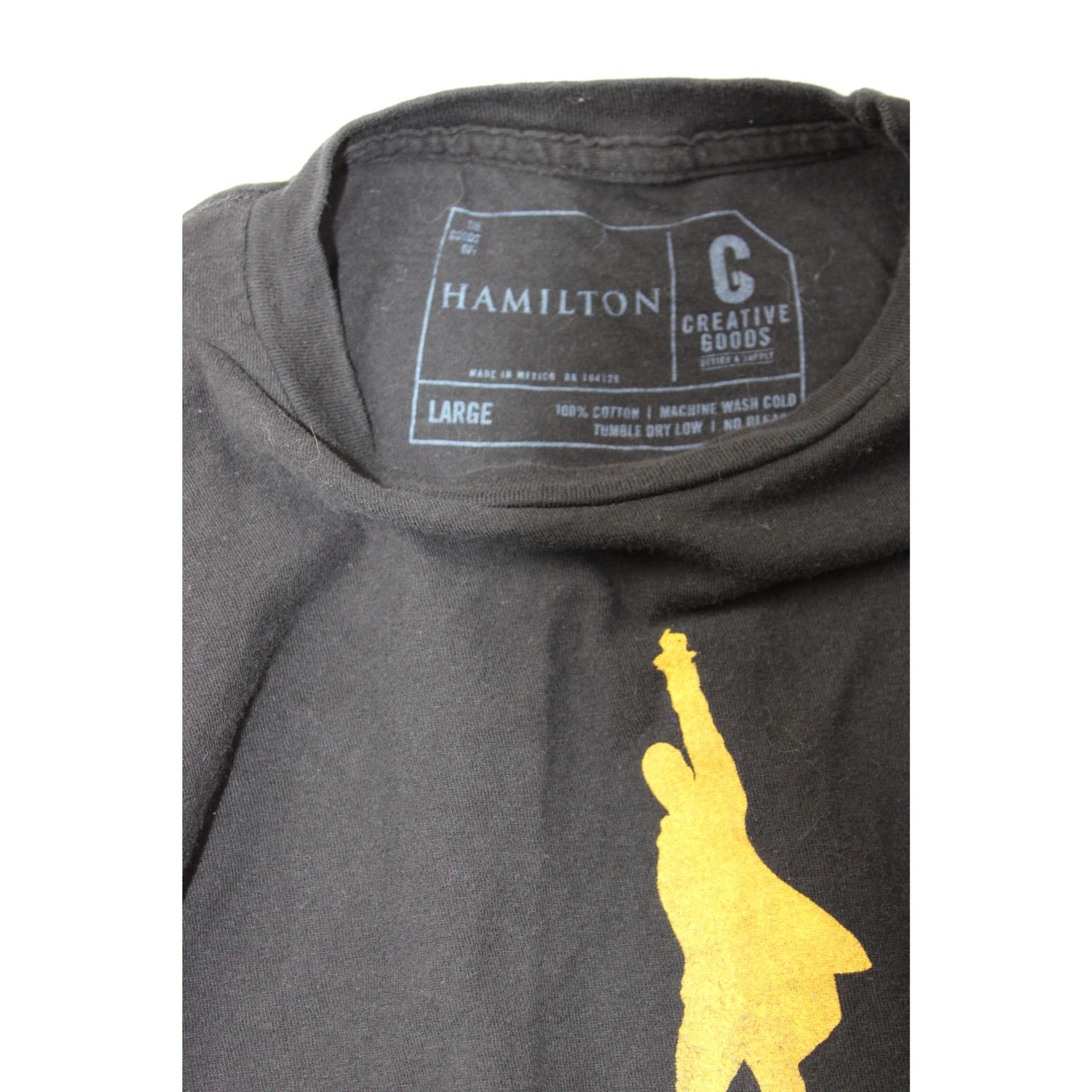 Hamilton Black T-Shirt With Gold Star Logo Mens Size L