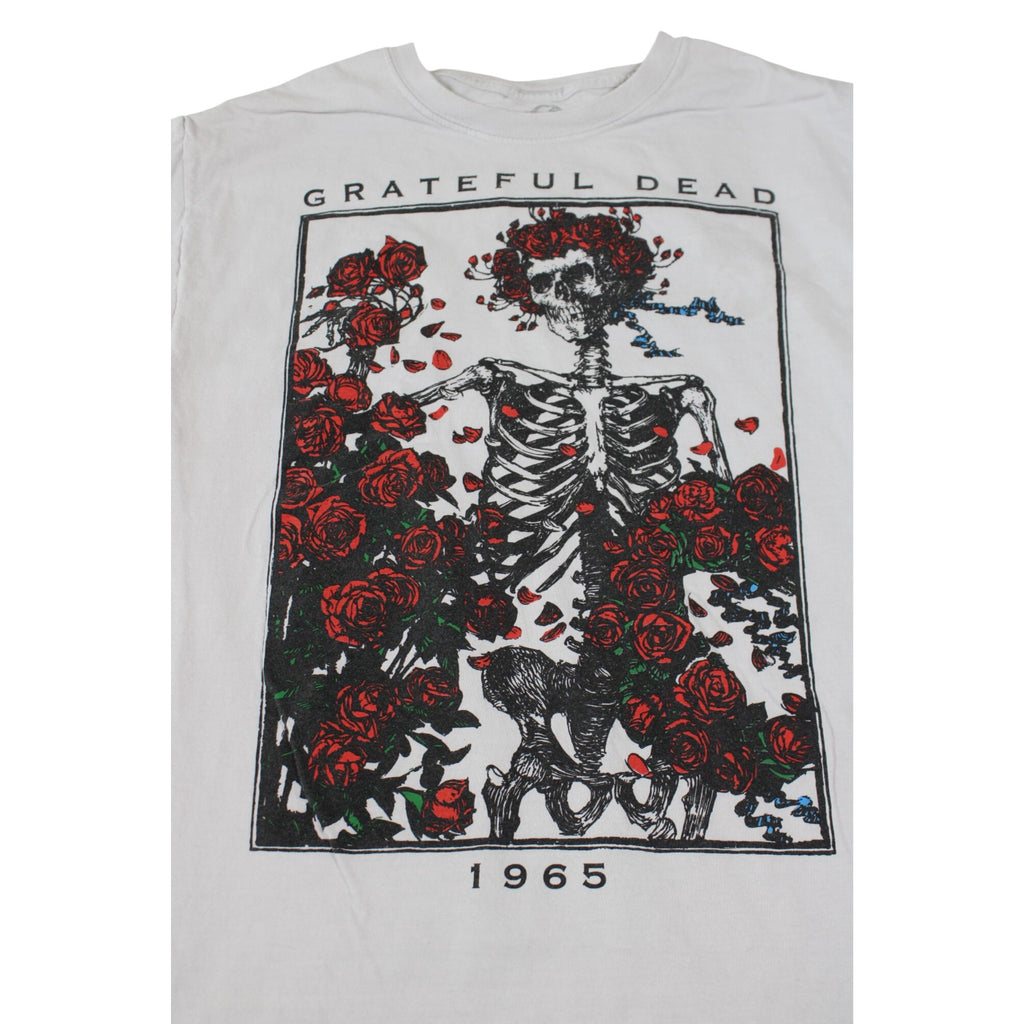 Grateful Dead 1965 Roses Skeleton Graphic Tee White M