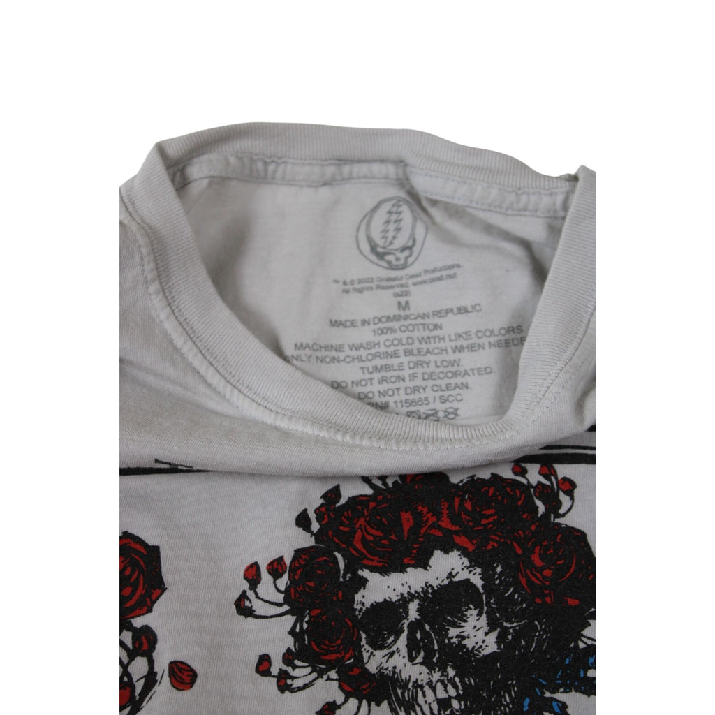 Grateful Dead 1965 Roses Skeleton Graphic Tee White M