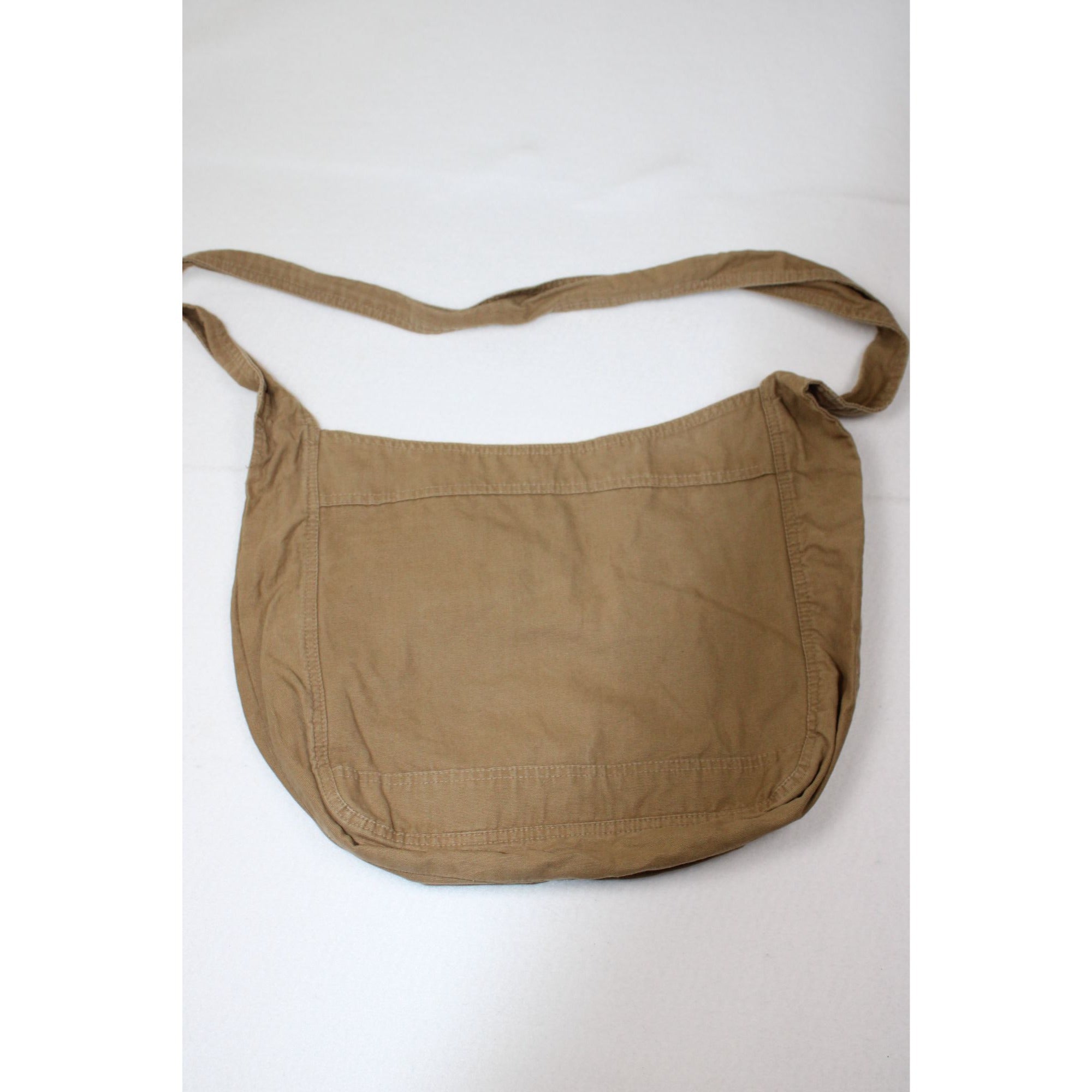 prAna Canvas Sling Crossbody Bag – Tan Cotton Hobo Messenger, Zip Pocket, Boho/Outdoor