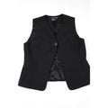 Tristan & Iseut Womens Black Buttoned Vest Size 8 Classic Tailored Design 100% Polyester Made In Canada