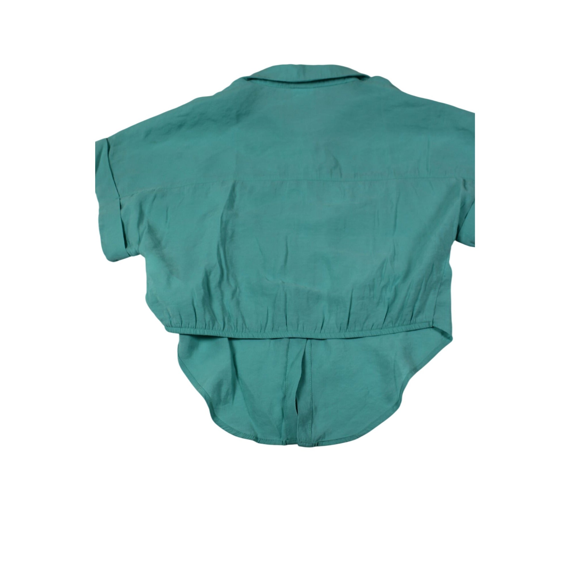 Zara Youth Teal Button-Up Short Sleeve Shirt Size 11-12