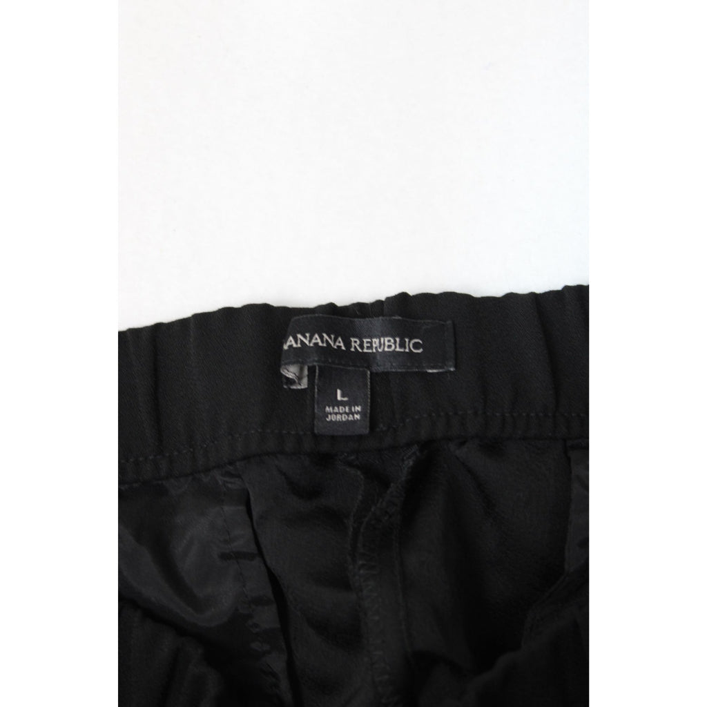 Banana Republic Womens Black Elastic Waist Relaxed Fit Pants Size L