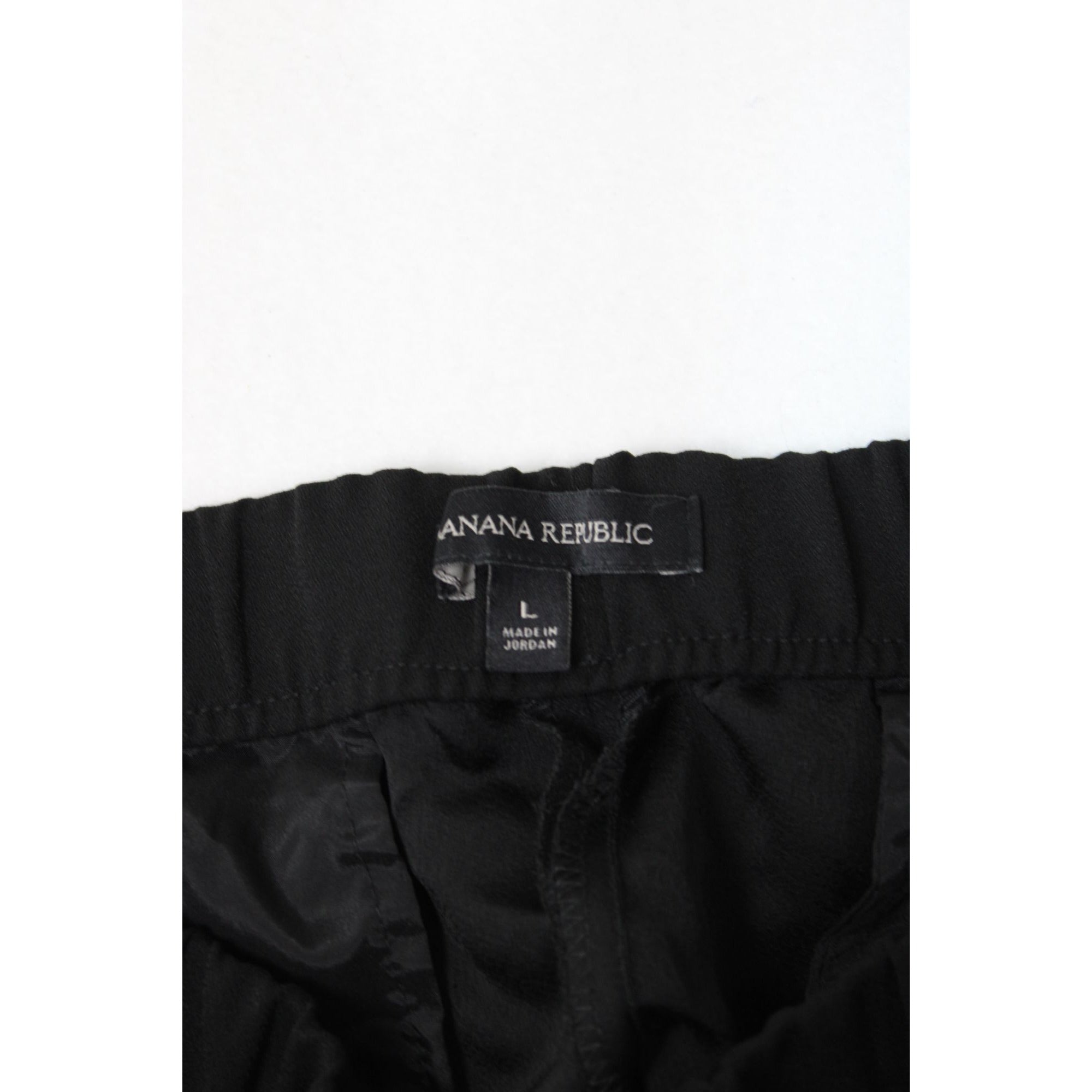Banana Republic Womens Black Elastic Waist Relaxed Fit Pants Size L