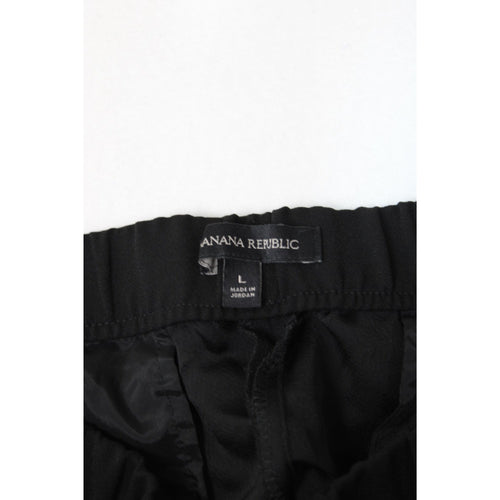 Banana Republic Womens Black Elastic Waist Relaxed Fit Pants Size L