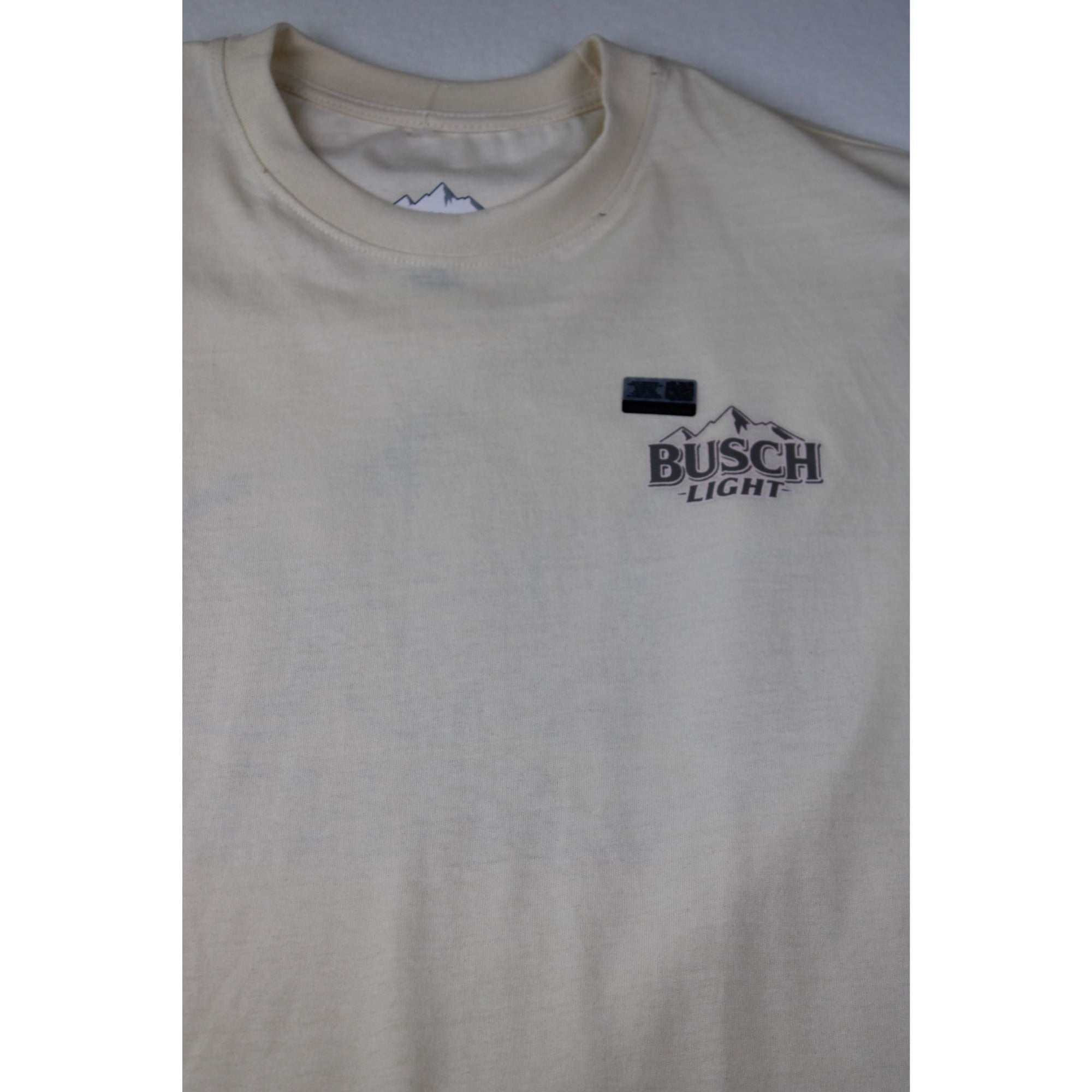 NWT Busch Light Ivory T-Shirt XXL Camo Sleeve Graphics