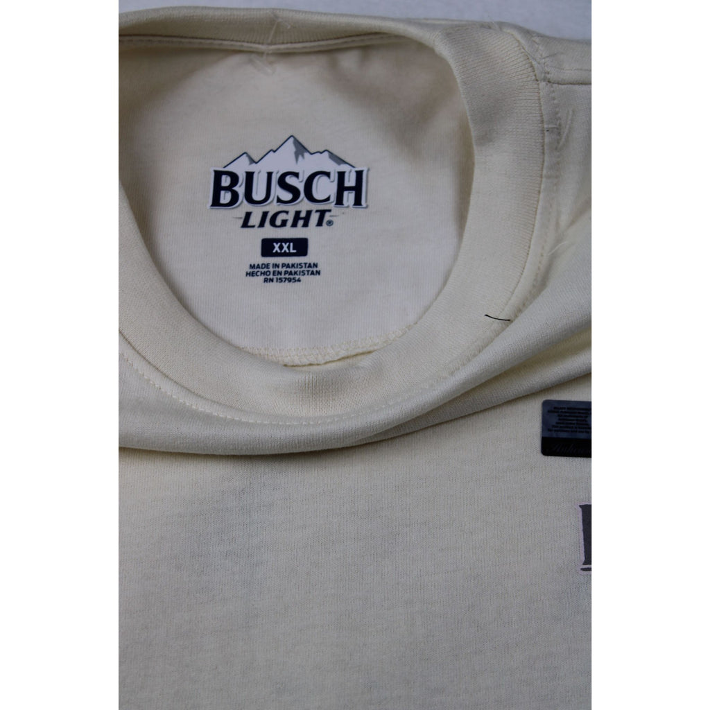 NWT Busch Light Ivory T-Shirt XXL Camo Sleeve Graphics