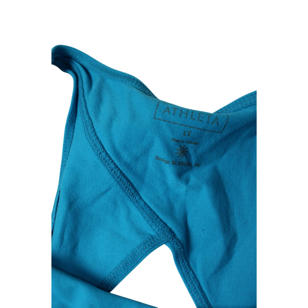 Athleta Women’s Turquoise Racerback Tank Top With Built-In Shelf Bra Size LT