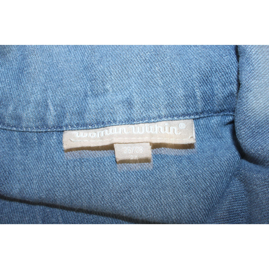 Woman Within Plus Size 26/28 Denim Button-Front Jacket