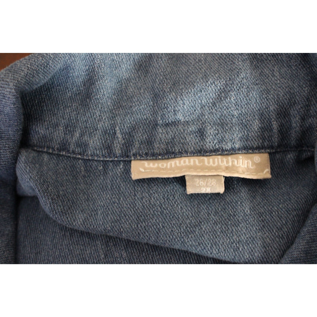 Woman Within Plus Size 26/28 Denim Button-Front Jacket