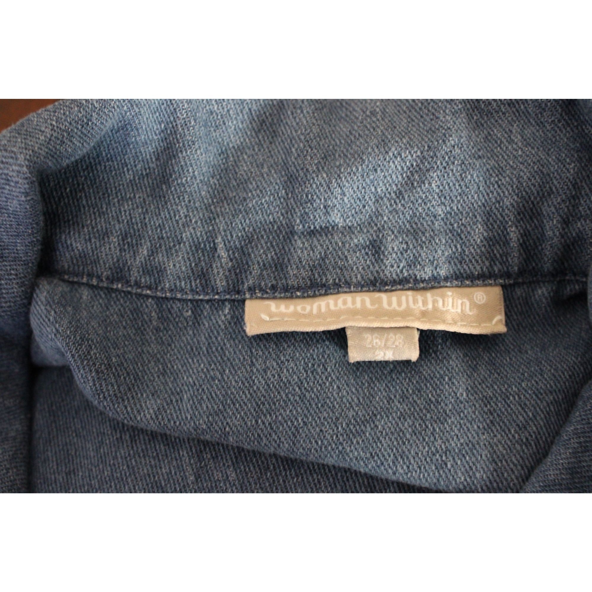 Woman Within Plus Size 26/28 Denim Button-Front Jacket