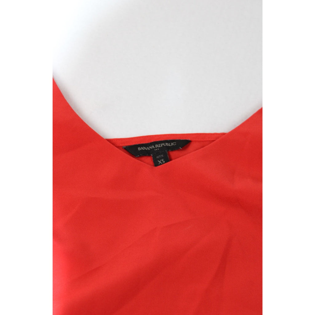 Banana Republic Red Petite XS Spaghetti Strap Tank Top